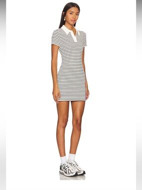 Carrie Polo Mini Dress in Ivory & Black